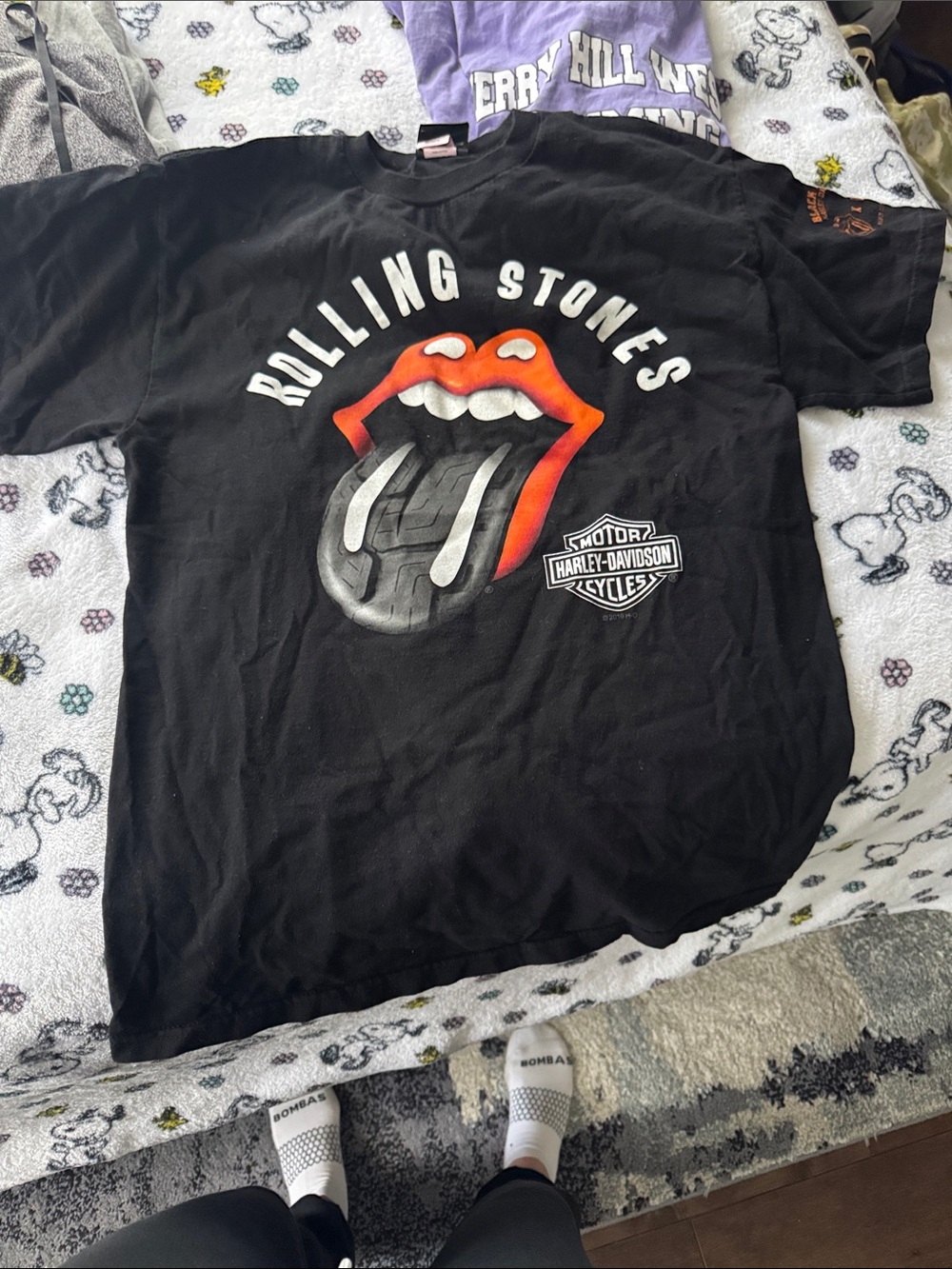 Harley-Davidson Black Kids Tee with Red Tongue Graphic